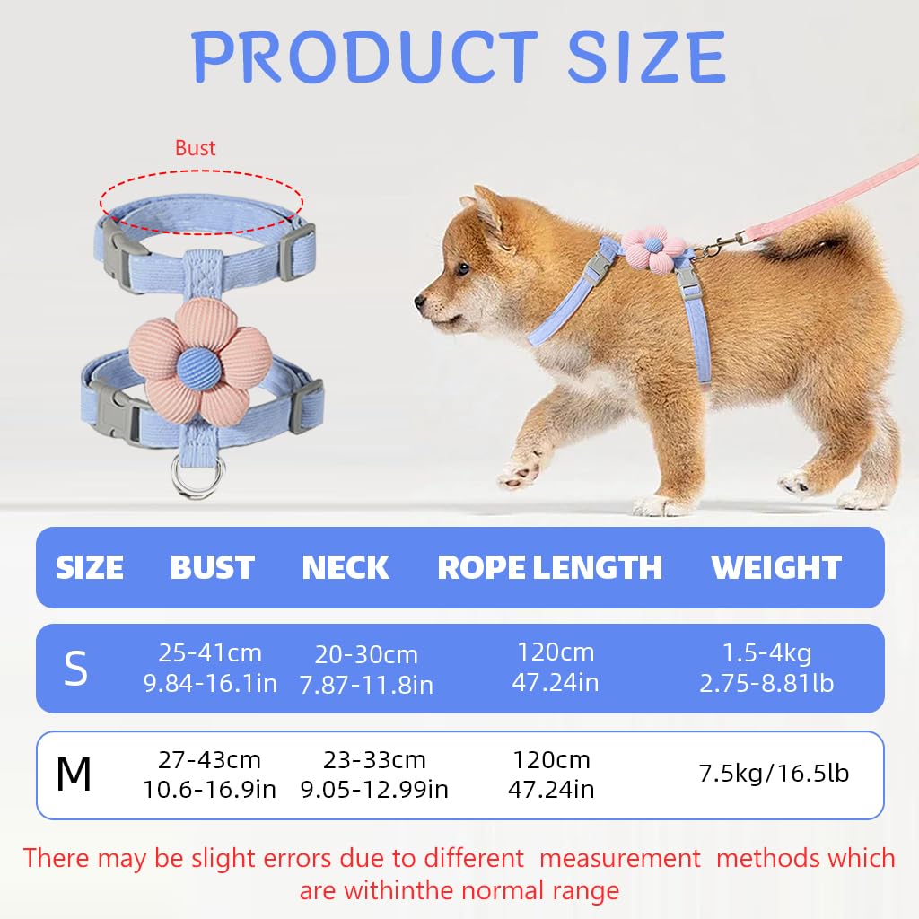 Qpets Cat Harness with Leash Set for Small Cats featuring Quick Release Buckle | Fits 25–41cm Chest and 20–30cm Neck