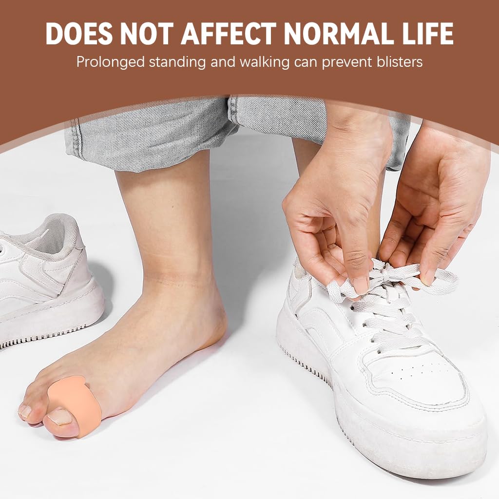 ZIBUYU Toe Spacers for Bunions and Pedicure Care with Dual Sizes M*2 L*2 | Soft Gel Reusable Design