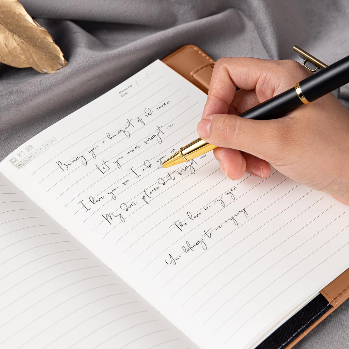 HASTHIP Diary with Lock for Writing and Travel featuring 3‑Digit Password Lock | 200 Pages A5 PU Leather Notebook Grey 2 PCS
