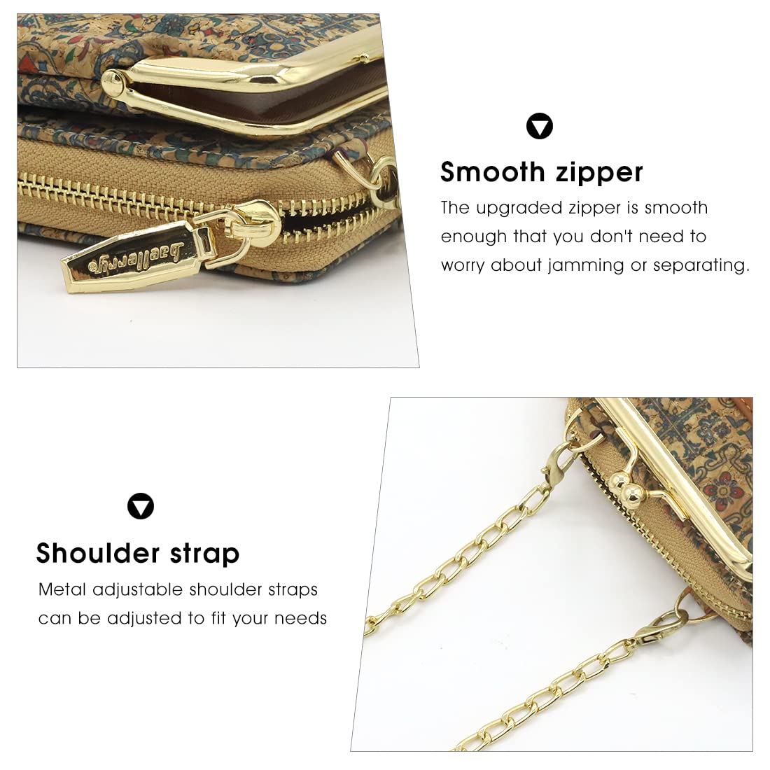 PALAY Crossbody Phone Bag for Women with 19x11x5cm Multi Layer Storage and Beige Art Print