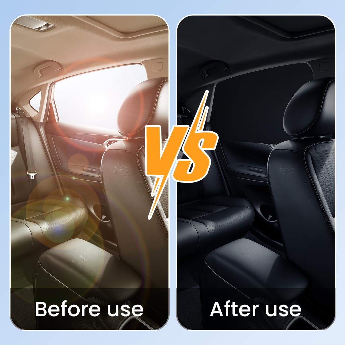 STHIRA Car Window Sun Shade for UV Protection 31x19.6 in featuring 10 Magnetic Holders|Titanium Silver Cloth