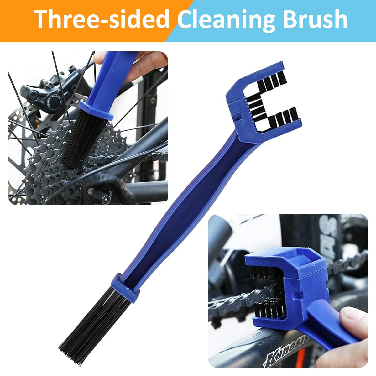 STHIRA Bicycle Cleaning Brush Kit for Chain and Tire Care with Gravel Removal Tool | 8Pcs Set