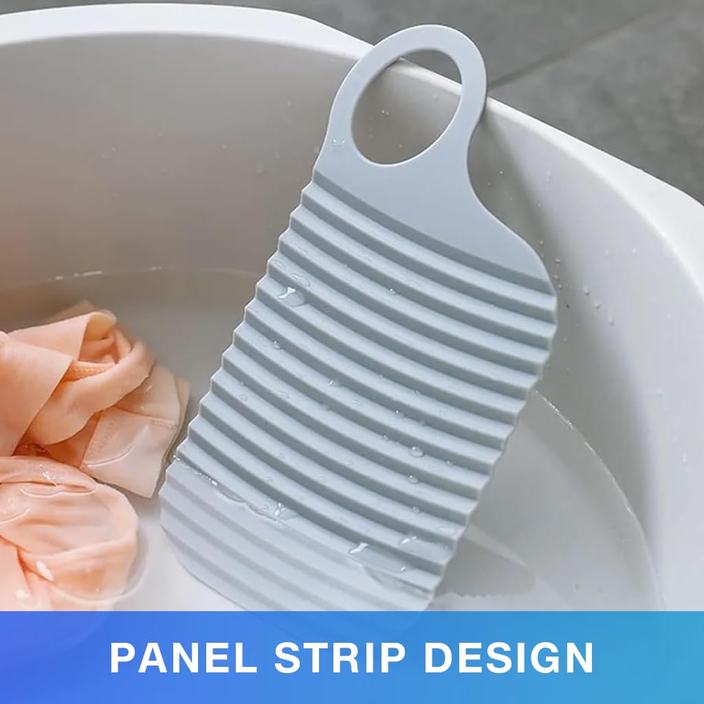 HASTHIP Mini Washboards for Baby Clothes and Makeup Brushes featuring Corrugated Rubber 9.5x18.5cm