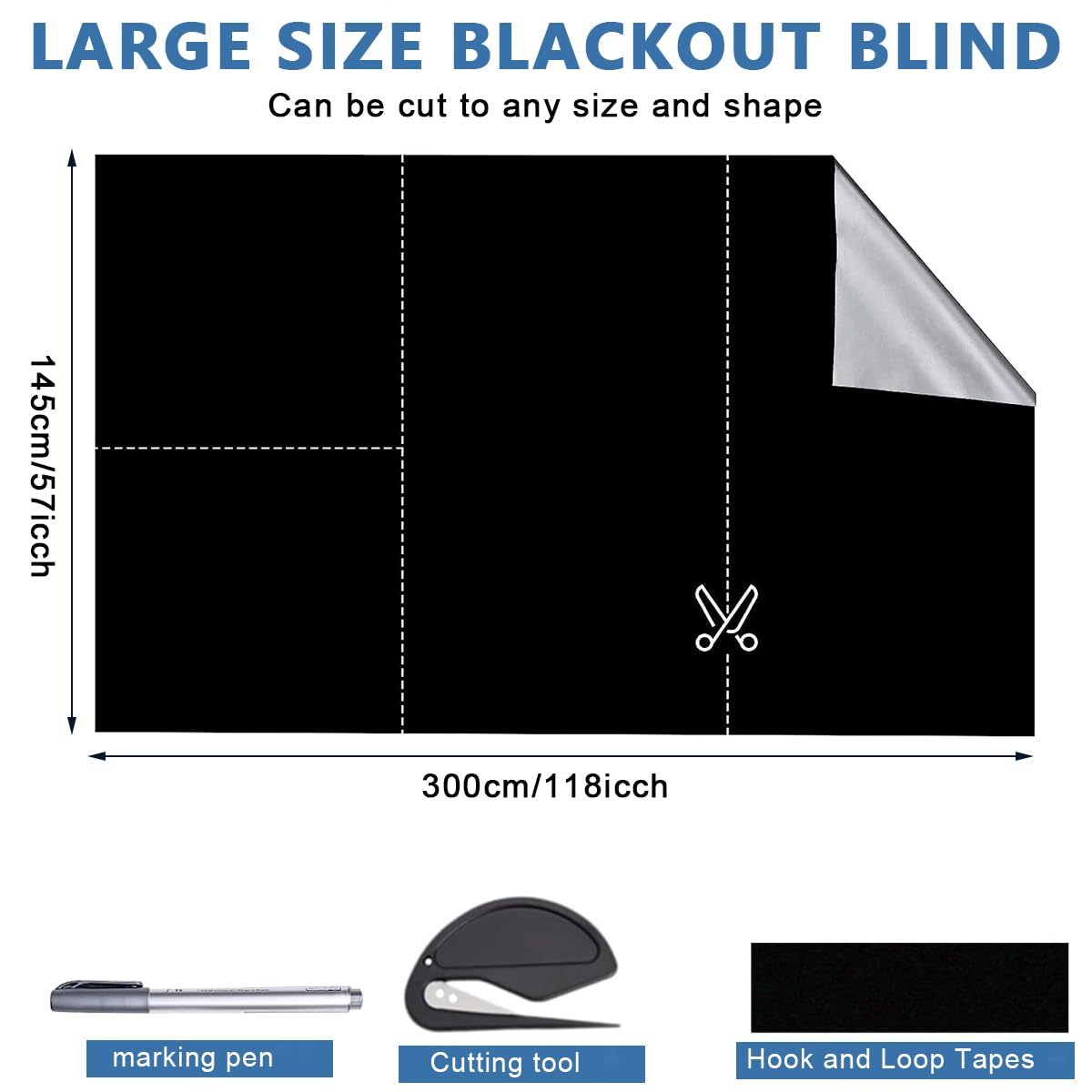 HASTHIP Portable Blackout Shades for Windows featuring 118 x 57 in 420D Oxford Cloth | 2pcs Set for Perfect Sleep