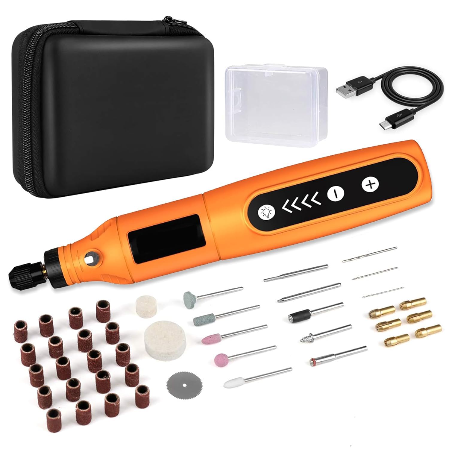 Verilux Mini Cordless Rotary Tool Kit, Mini Drill Machine with 5 Speeds and USB Charging with 58 Accessories, 3.7V Power Rotary Tool for Sanding, Polishing, Drilling, Etching, Engraving, Carving, DIY Crafts