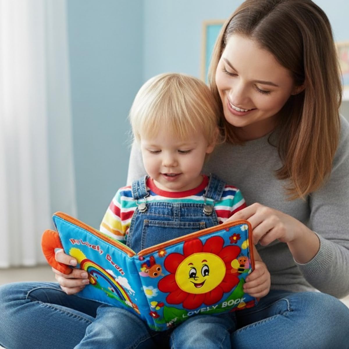 SNOWIE SOFT Baby Cloth Book for Early Learning with Zip-up Handle and 6 Pages | Soft Safe Fabric for 3–18 Months