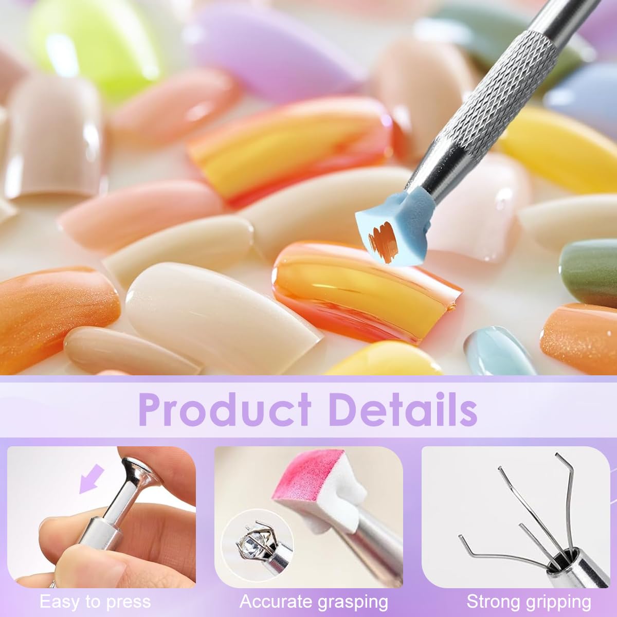 MAYCREATE Almond Nail Tips for Nail Extension DIY with 504 pcs 12 Sizes Clear Full Cover