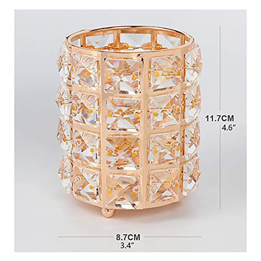 Zibuyu Crystal Beads Makeup Brush Holder for Vanity Decor and Organizer Storage