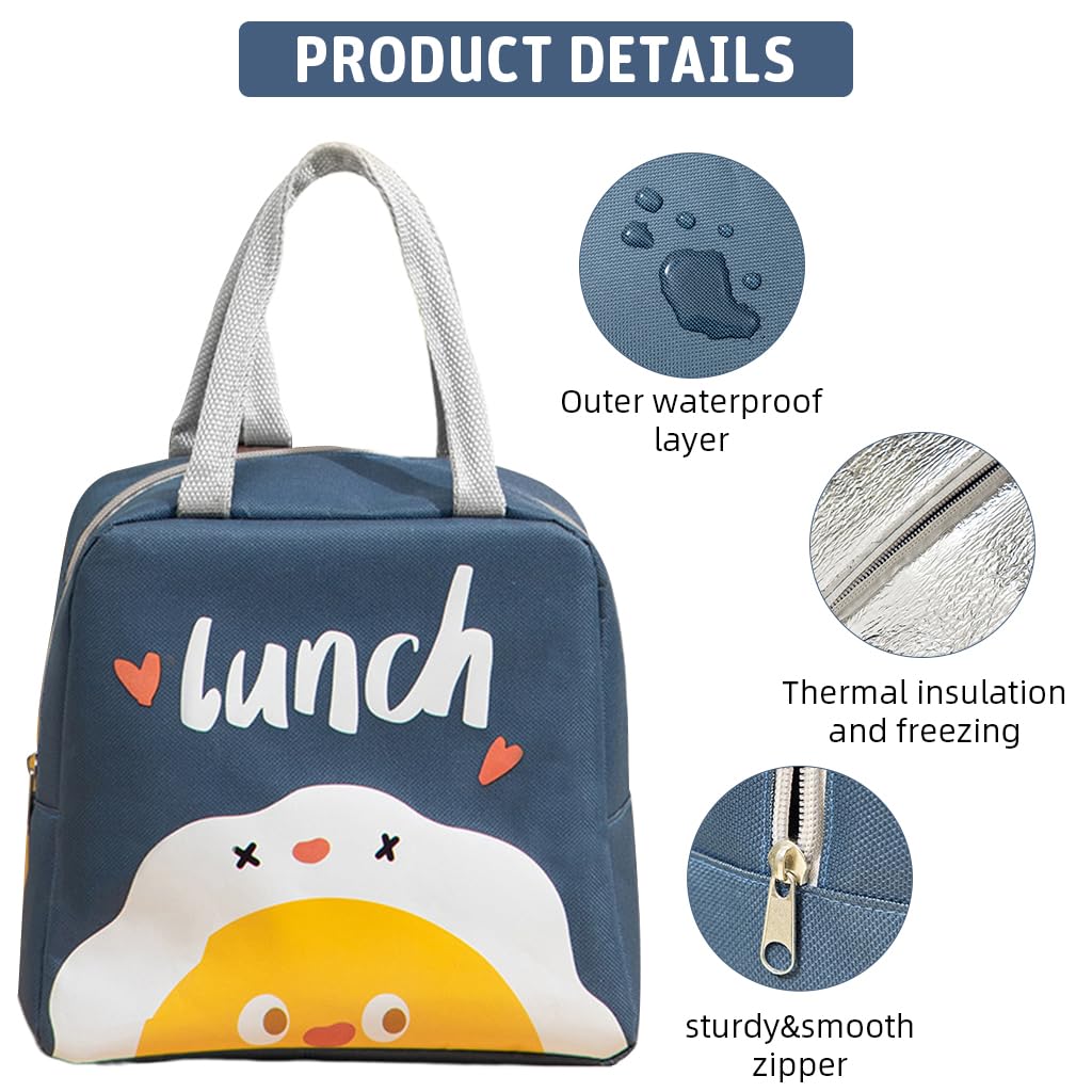 Zibuyu Lunch Bag for School and Office with Aluminum Film Insulation 23x16x22cm | Waterproof Oxford Cloth for Kids and Adults