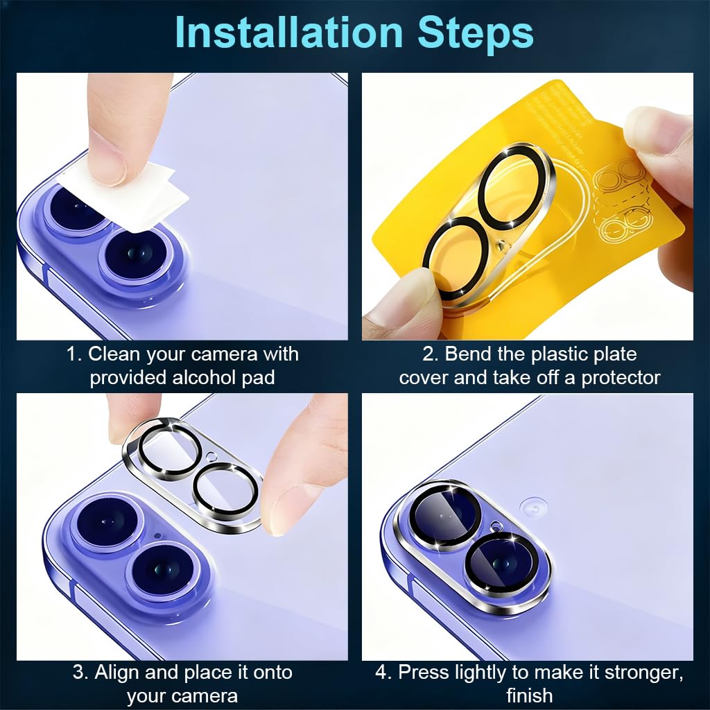 ZORBES Phone Camera Lens Cover for iPhone 17 featuring Snap On Anti Scratch Protection | 4Pcs Clear Lens Set