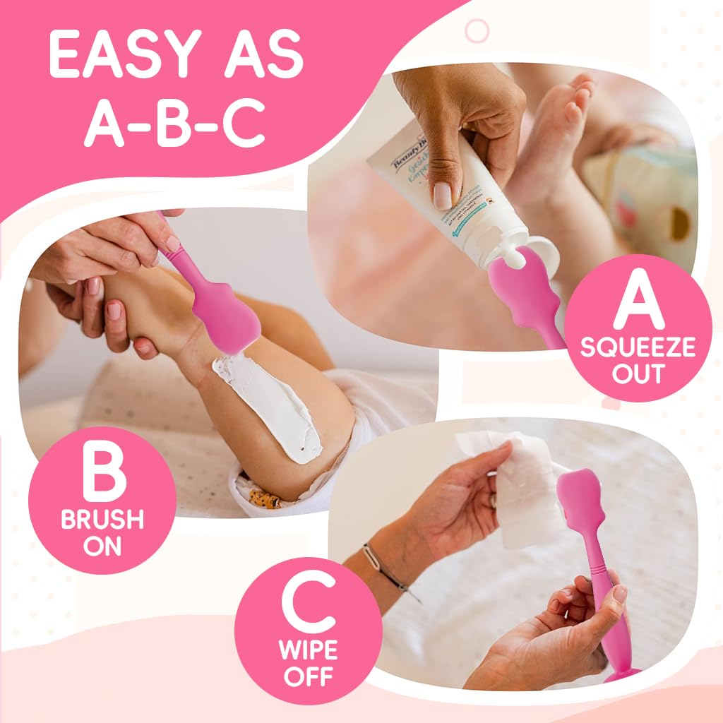 SNOWIE SOFT Diaper Rash Cream Spatula for Baby Care with Suction Cup Base and Detachable Silicone Spoon
