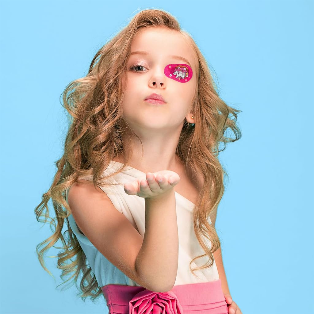 HANNEA Eye Patches for Kids 80PCS 3x2 in Breathable Cotton Adhesive Patch for Eye Care