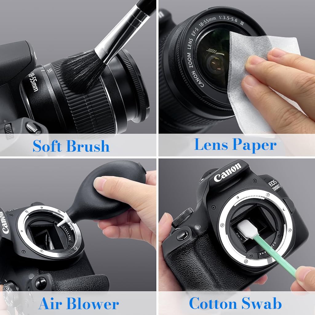 ZORBES Camera Lens Cleaning Kit for Cameras with Air Blower and 50ml Cleaner | 10-in-1 Set