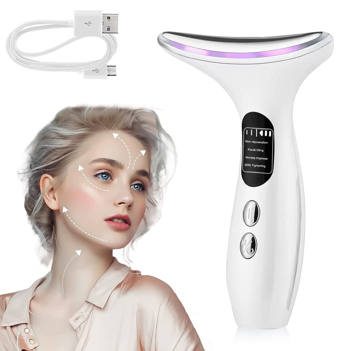 HANNEA® Anti Wrinkles Face Massager Neck Massager EMS Micro-current Neck Massager Remove Double Chin Tighten Facial Contour Prevent Wrinkles