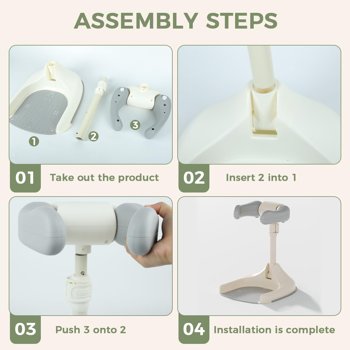 SNOWIE SOFT Baby Bath Stand for 12–36 Month Toddlers with 44–54cm Adjustable Height and Anti-Slip Wide Base | Folding Portable Design