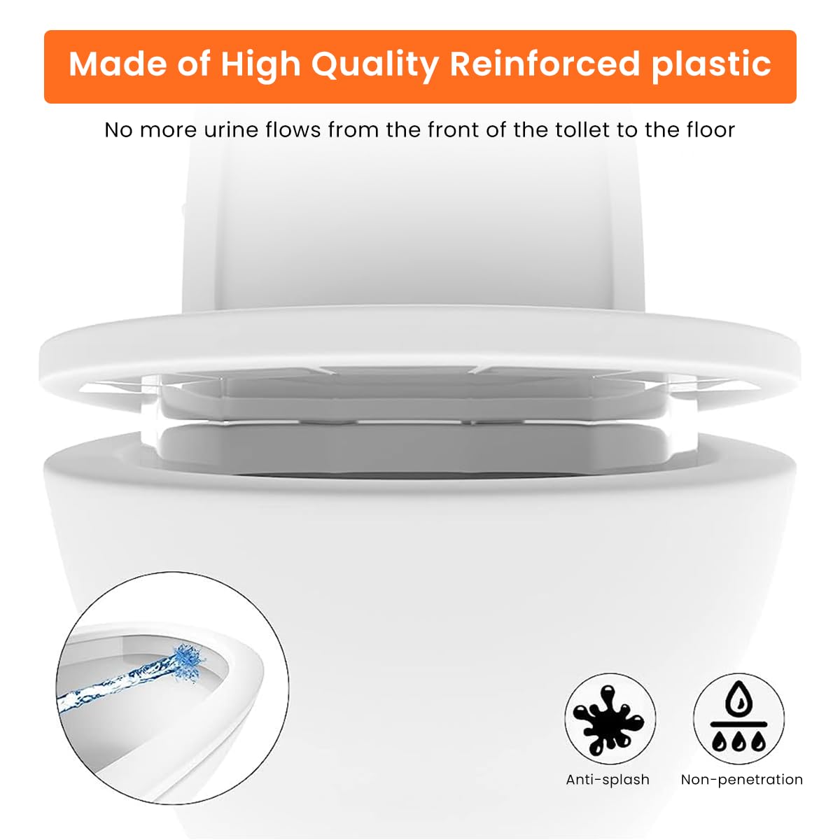 SNOWIE SOFT® 1Pcs Transparent Pee Splash Guard for Toilet Seat Potty Training Kids Adults Prevent Peeing Out Toilet Seat, Waterproof Self Adhesive Anti-Splash Guard Upgrad Super Stickiness Pee Guard