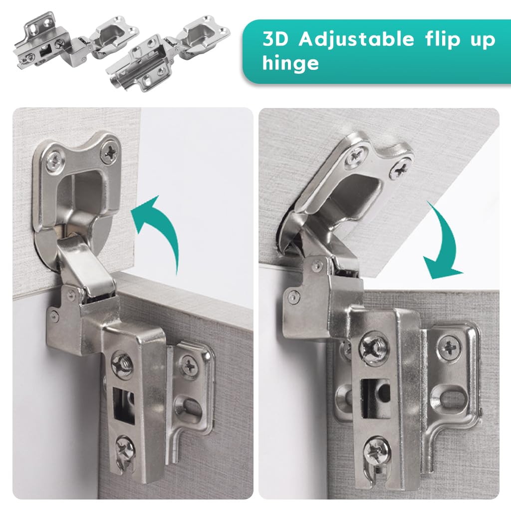 Serplex Door Hinges for Flip Up and Lift Up Cabinets with Soft Close Zinc Alloy Design | 2 Pcs Set