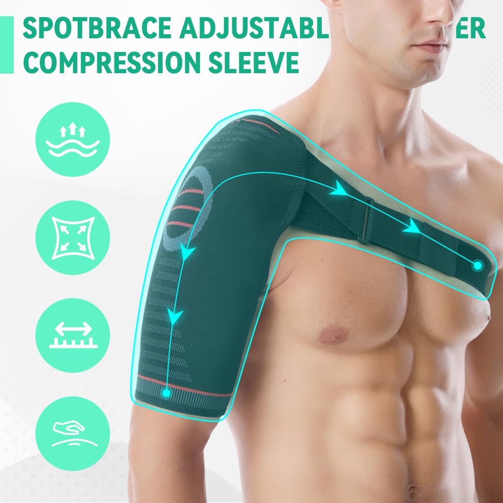 HANNEA Shoulder Brace for Rotator Cuff Recovery featuring Adjustable Straps and Breathable Mesh | Pain Relief Support for Men and Women