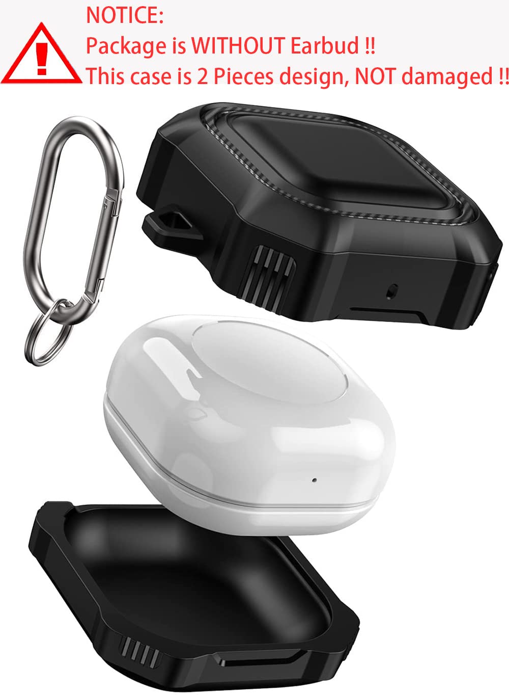 ZORBES  Rugged Cover Case for Samsung Galaxy Buds Pro(2021), Galaxy Buds 2, Galaxy Buds Live (2020)--Oil-Resistant, Abrasion-Resistant, Shock-Resistant(Without Earbud, Separate Pieces Design)