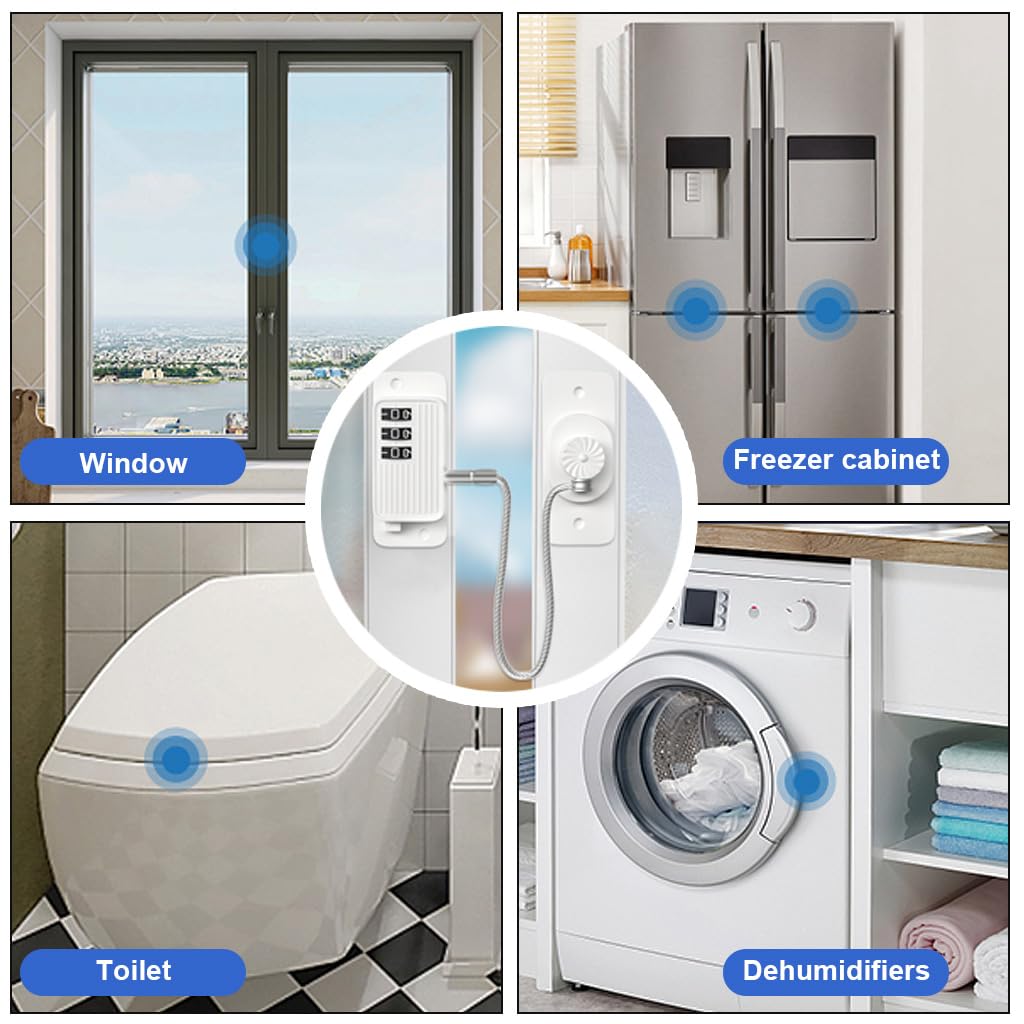 SNOWIE SOFT Child Safety Cabinet Lock for Refrigerators with 3 Digit Code | White 1 Count