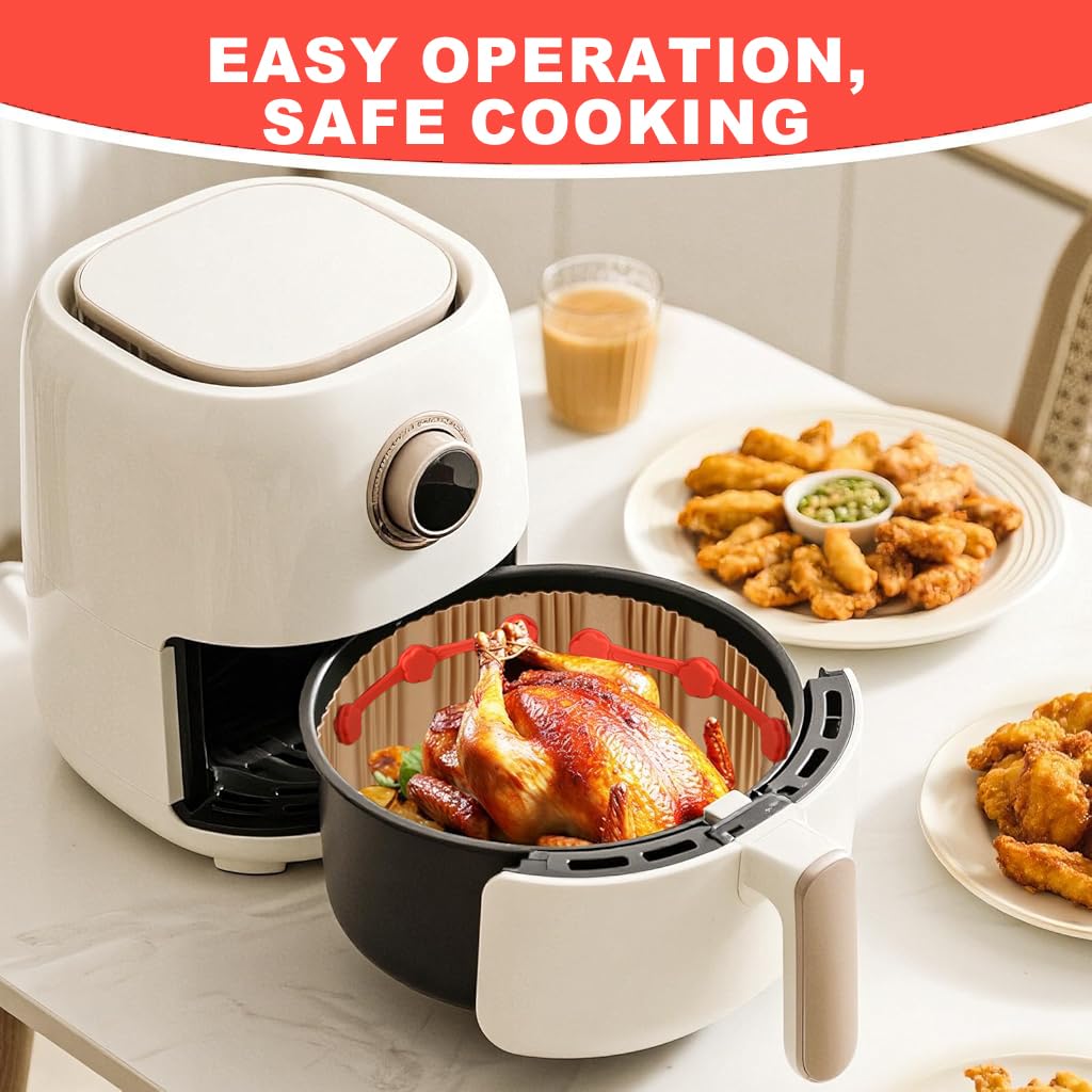 Supvox Magnetic Silicone Grips for Air Fryer Paper Liners with Heat‑Resistant Clips | Reusable Accessories for Secure Cooking