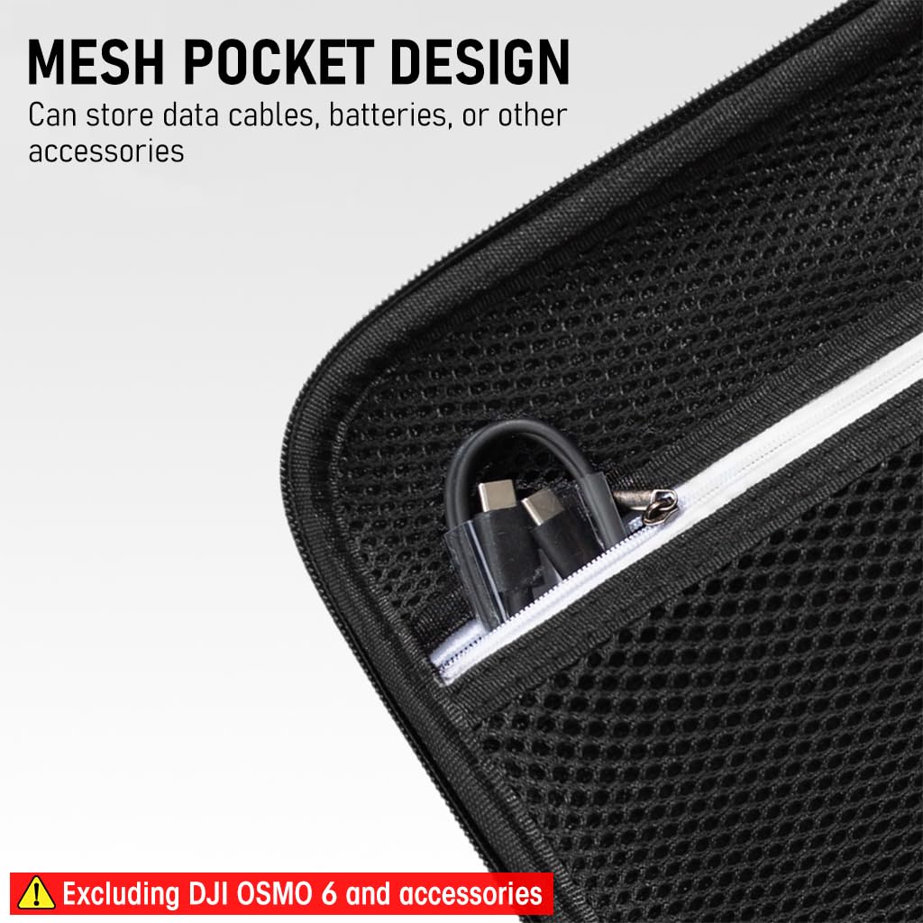 ZORBES Storage Bag for DJI Osmo Mobile 6 with 4 Molded Grooves and EVA Lining | 24×19×9 cm Portable Hard Shell Case