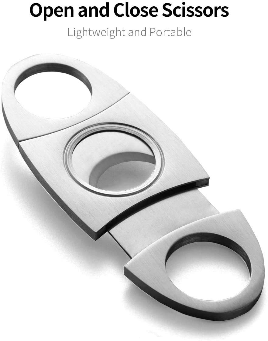 HASTHIP Cigar Cutter for Pocket Use with Double Guillotine Blades 9×4 cm Stainless Steel | Ideal Gift for Cigar Lovers