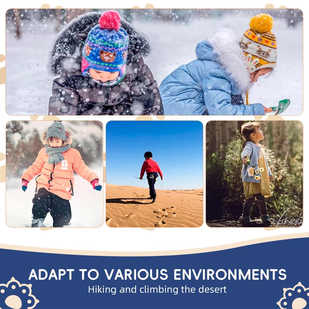 PROBEROS Gaiters for Hiking with Drawstring Hook Closure 13.7 in Waterproof Blue Kids 9–13 | Lightweight Outdoor Protection