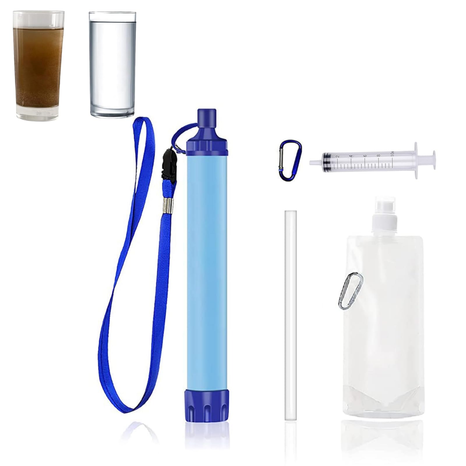 Proberos Portable Water Purifier for Camping with 0.1 Micron Filtration Core | BPA-Free Survival Gear