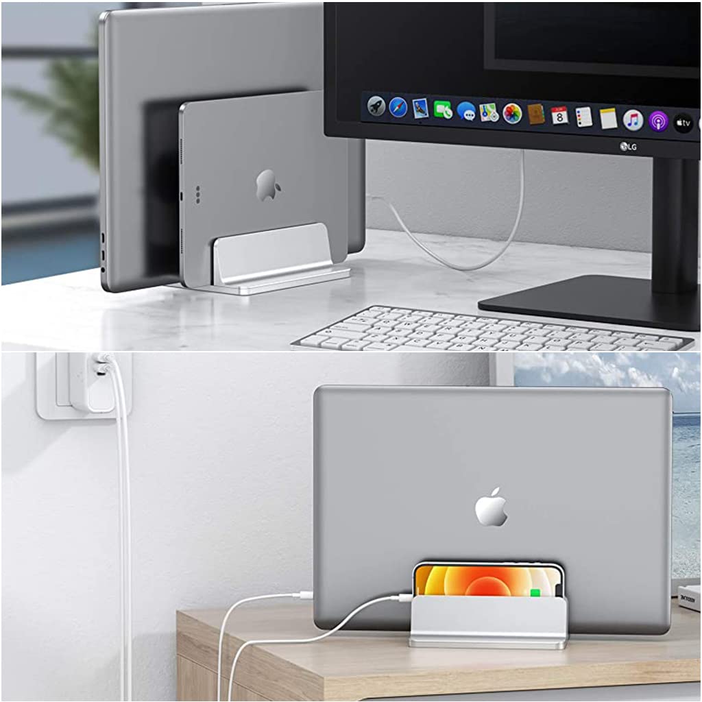 Zibuyu Laptop Stand for Tidy Desk Organization with Dual Slots 150×120×47mm and Adjustable Width