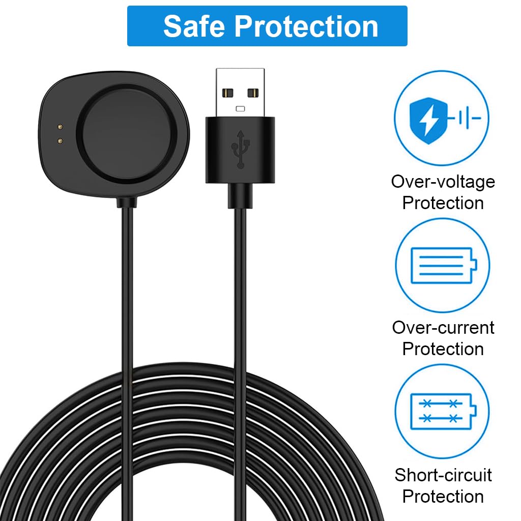 ZORBES Replacement Charger for Amazfit T-Rex 3 with 3.3 ft USB Cable | Stable Wireless Pad
