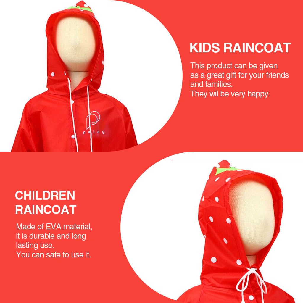 PALAY Raincoat for Kids with Hood and Pockets featuring 65cm Length Polyester Protection