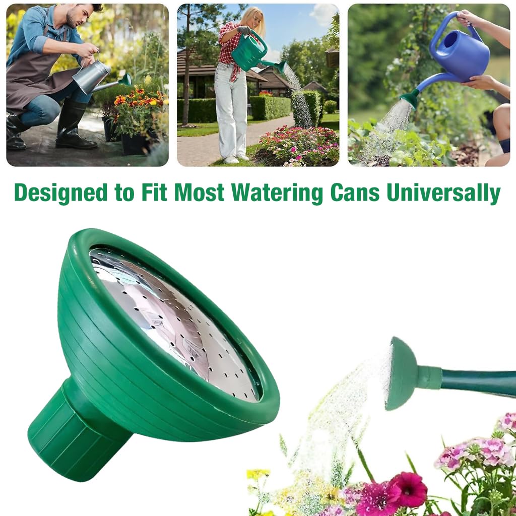 HASTHIP Watering Can Rose Head 2 Pcs for Garden Use with Twist Lock Fit | Stainless Steel and PP Sprayer Nozzle Green