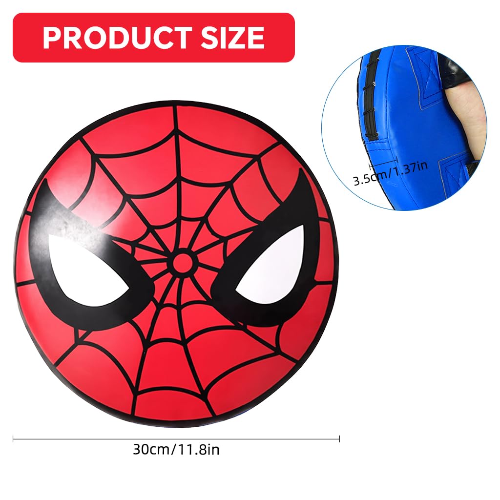 Proberos Kicking Pad for Martial Arts Training with Dual Hand Straps and PU Surface | 11.58 in Round Pad for Kids and Teens