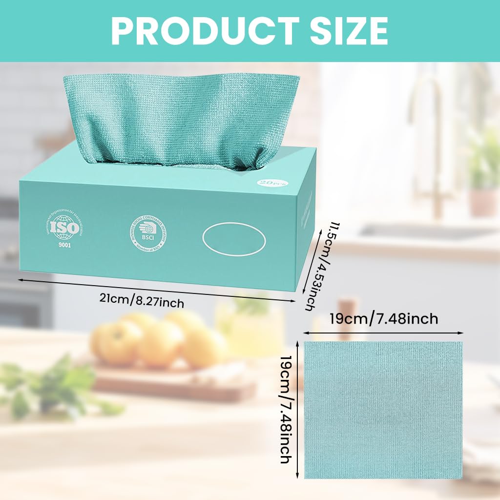 Zibuyu Microfiber Cleaning Cloths for Kitchen with Quick Dry Fabric 20 Pack | 7.87x7.87 in Reusable Towels