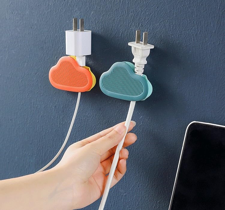 ZIBUYU Cable Organizer for Home and Office with Dual Slot Holders 8.8×4 cm ABS | 4 Pcs