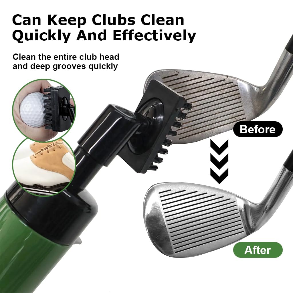 Proberos® 2 in 1 Golf Club Cleaning Brush Sprayer Cleaning Brush Golf Club Groove Cleaning Brush Golf Club Accessories Shoe Cleaning Brush Versatile Cleaning Brush