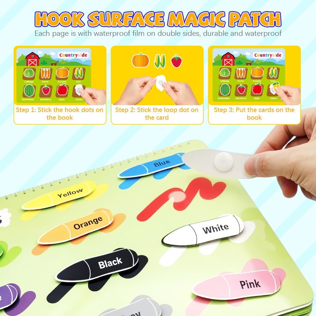 SNOWIE SOFT Busy Board for Toddlers featuring 12 Themes with Hook and Loop Activities | Montessori Educational Toy for Ages 2–5