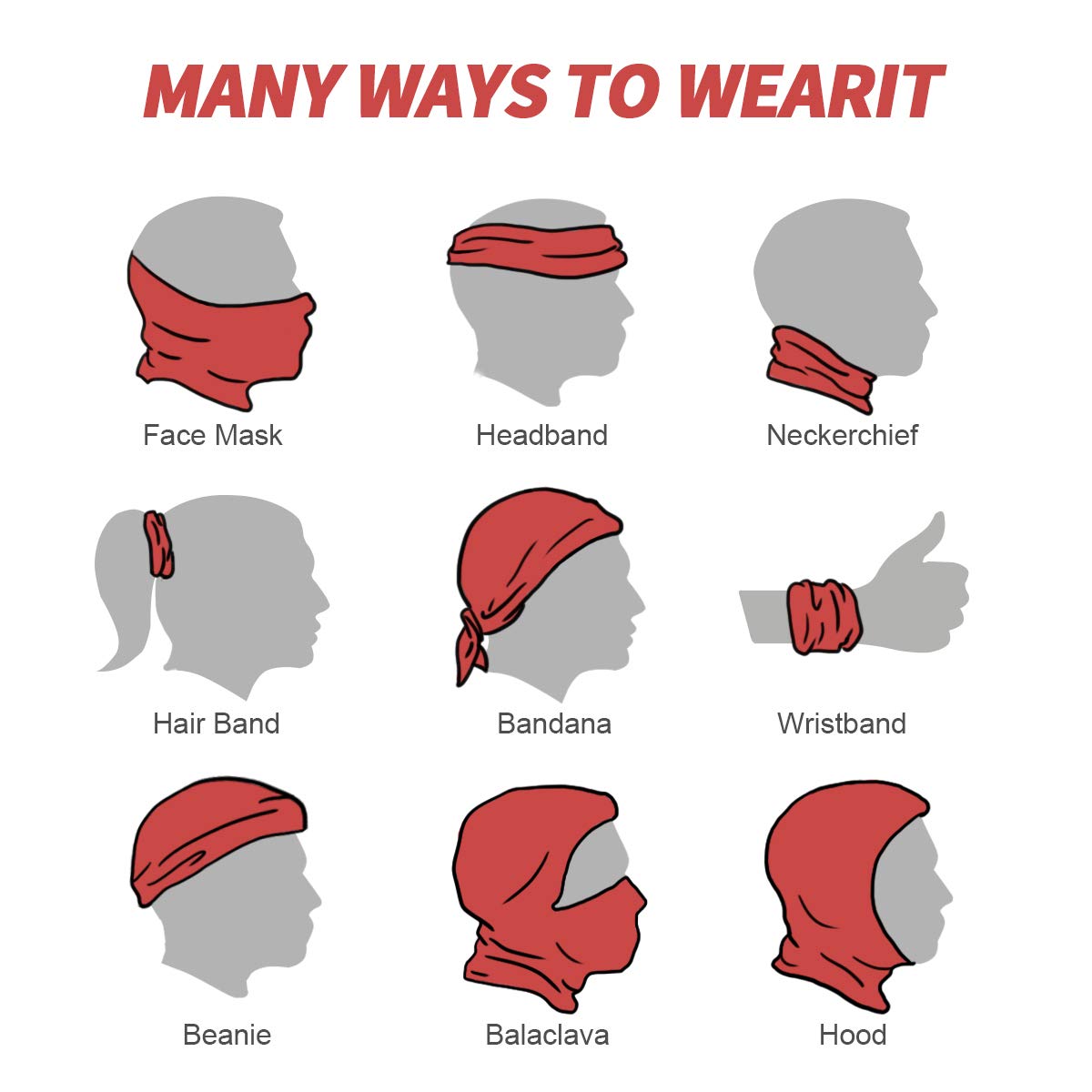 ZIBUYU Riding Face Mask Neck Gaiter for Summer Sun Protection with Quick Dry Breathable Polyester | Ideal for Outdoor Sports and Cycling