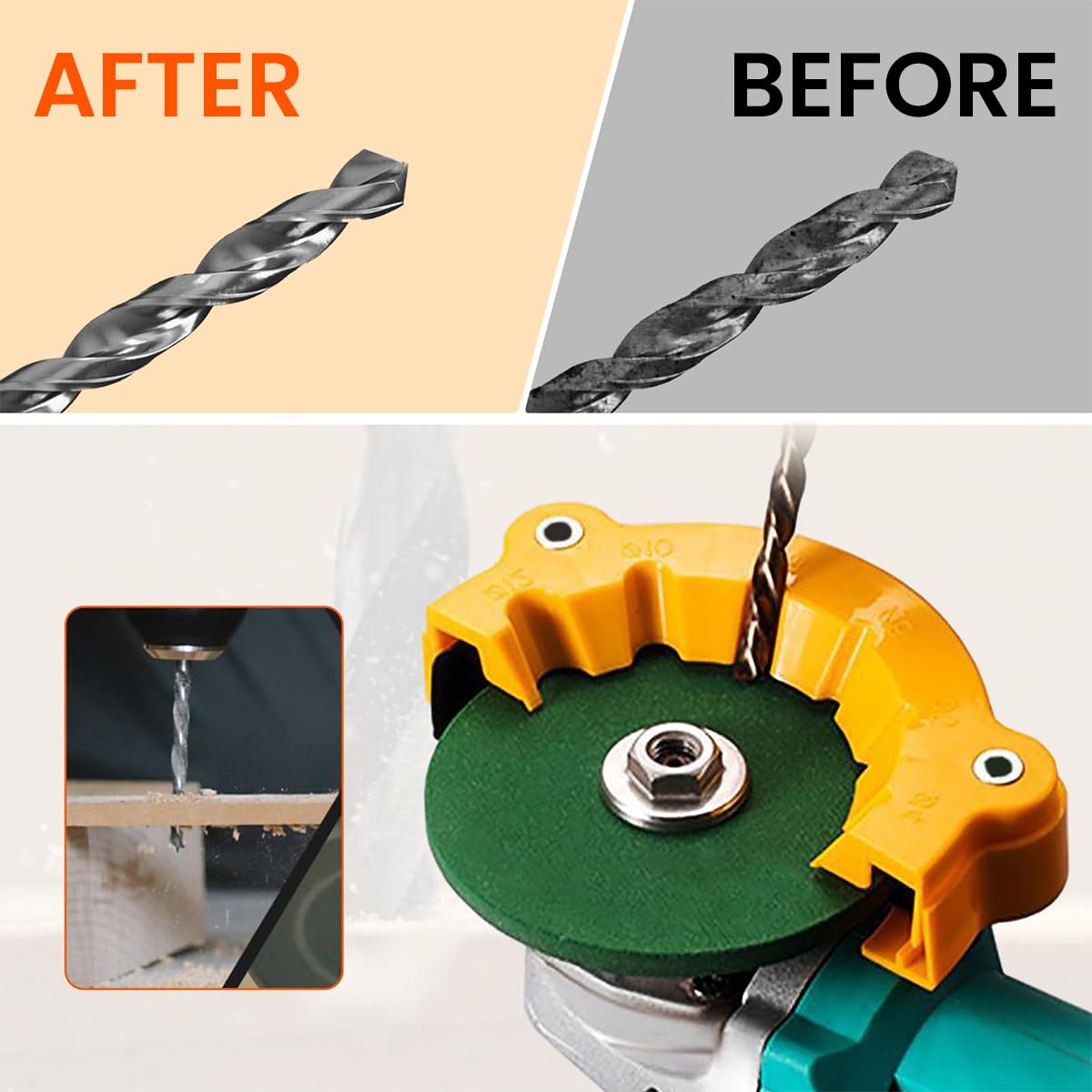 Serplex Electric Angle Grinder Attachment for Drill Bit Sharpening 4–12mm | Universal Tool for DIYers and Professionals