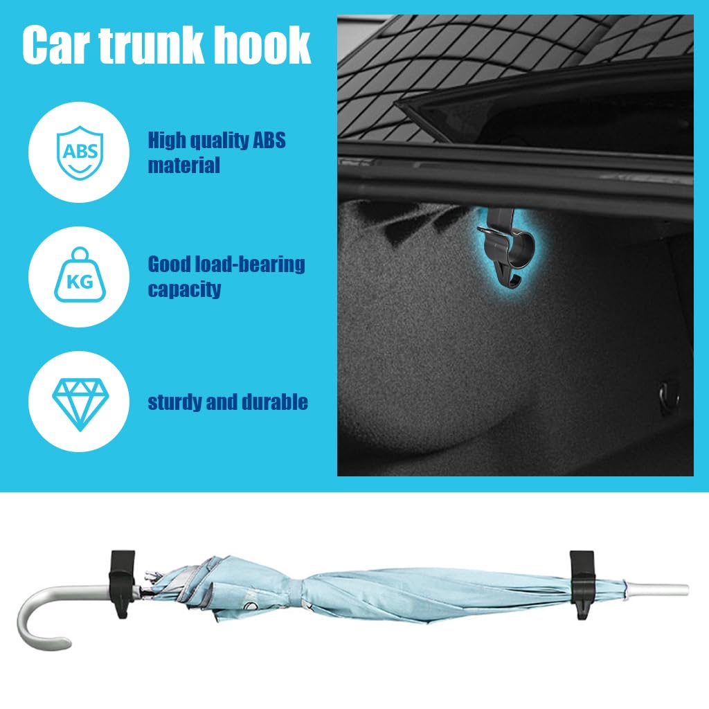 STHIRA Car Umbrella Holder for Trunk Organization with Dual Hook Design | 2Pcs Plastic Hangers