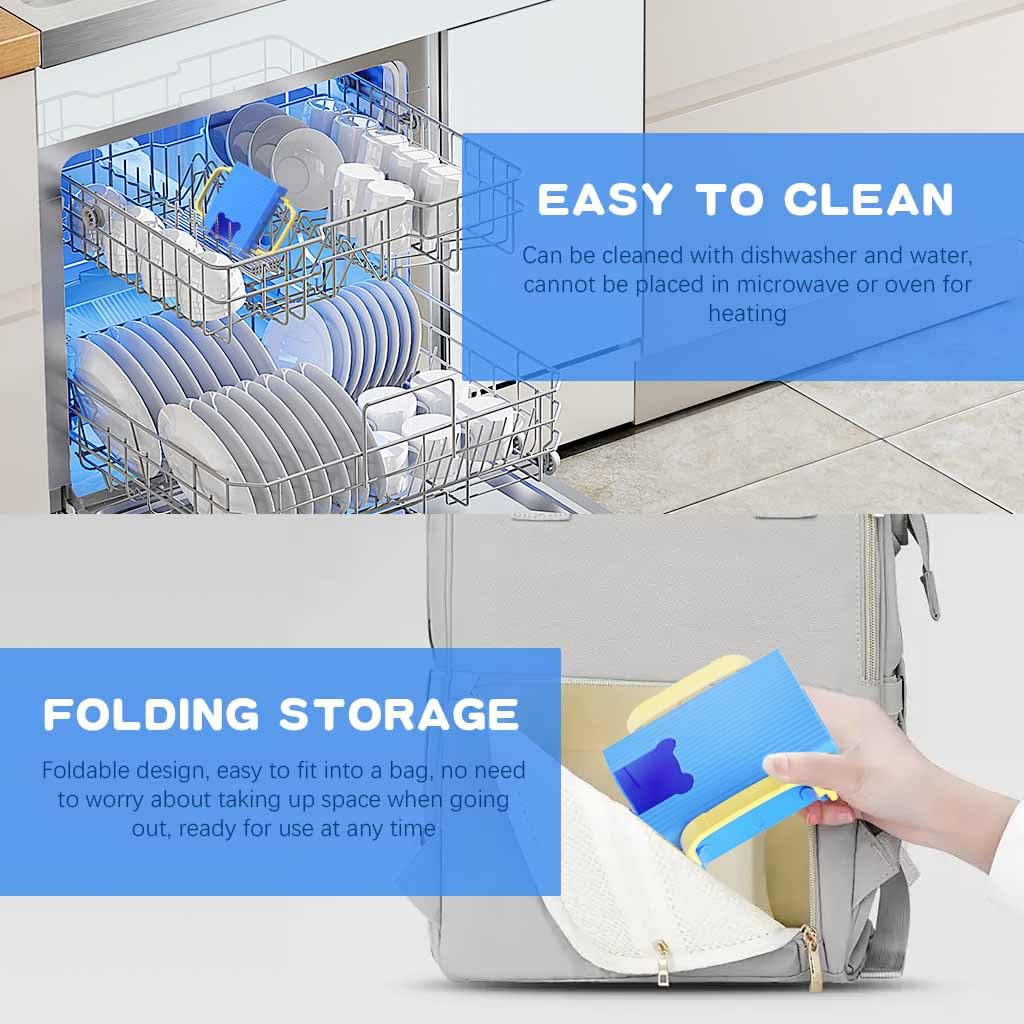 SNOWIE SOFT Retractable Baby Fruit Puree Pouch Holder for Home or Travel with 100–250ml Capacity and Folding Handles | PP Spill-Proof Design