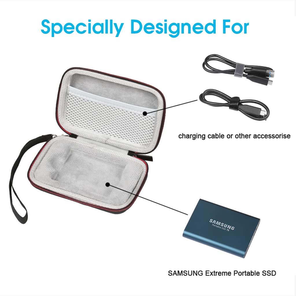 Zeitel Storage Bag for Samsung T5 T3 SSD 250GB–2TB with EVA Hard Shell | Travel Carrying Case