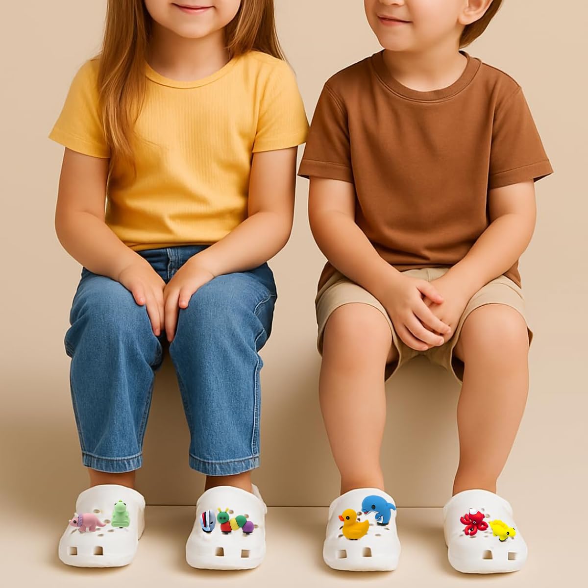 MAYCREATE Shoe Charms 10PCS for Clogs and Sneakers with 3D PVC Animal Designs | Kids Gift