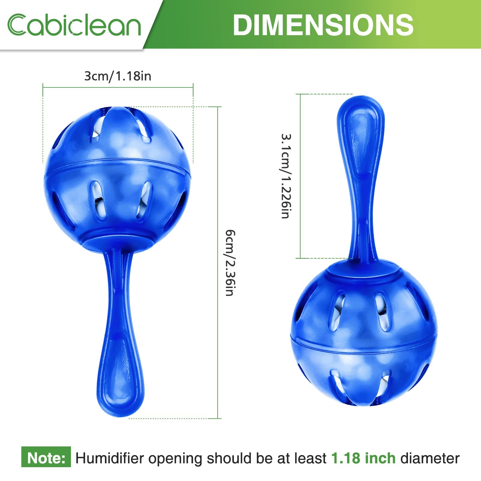 ZIBUYU Humidifier Tank Cleaner for Mist Humidifiers and Fish Tanks with Ion Beads | 10pcs 6×3cm Water Purifying Balls