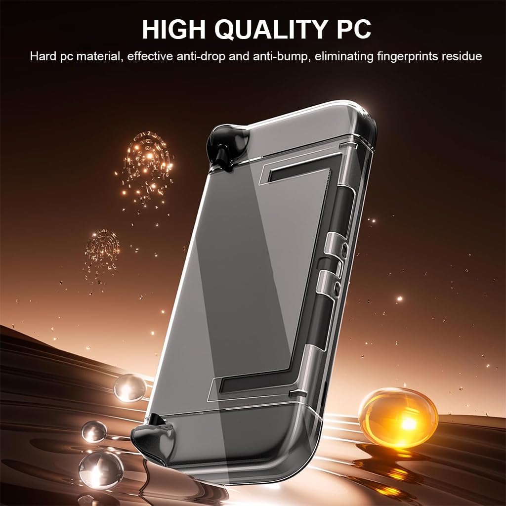 ZORBES Compatible Switch 2 2025 Case with Kickstand and Detachable Controller Covers | Clear Anti‑Scratch PC Protective Shell