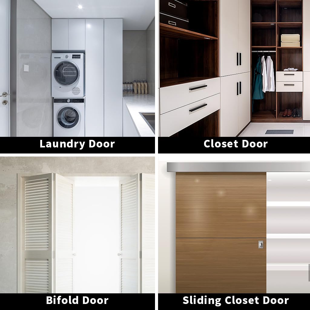 Serplex Bifold Door Hardware Repair Kit for Closet and Folding Doors with 3/8 Pivot and 7/8 Guide Wheel | Carbon Steel Brackets and Smooth Sliding Design