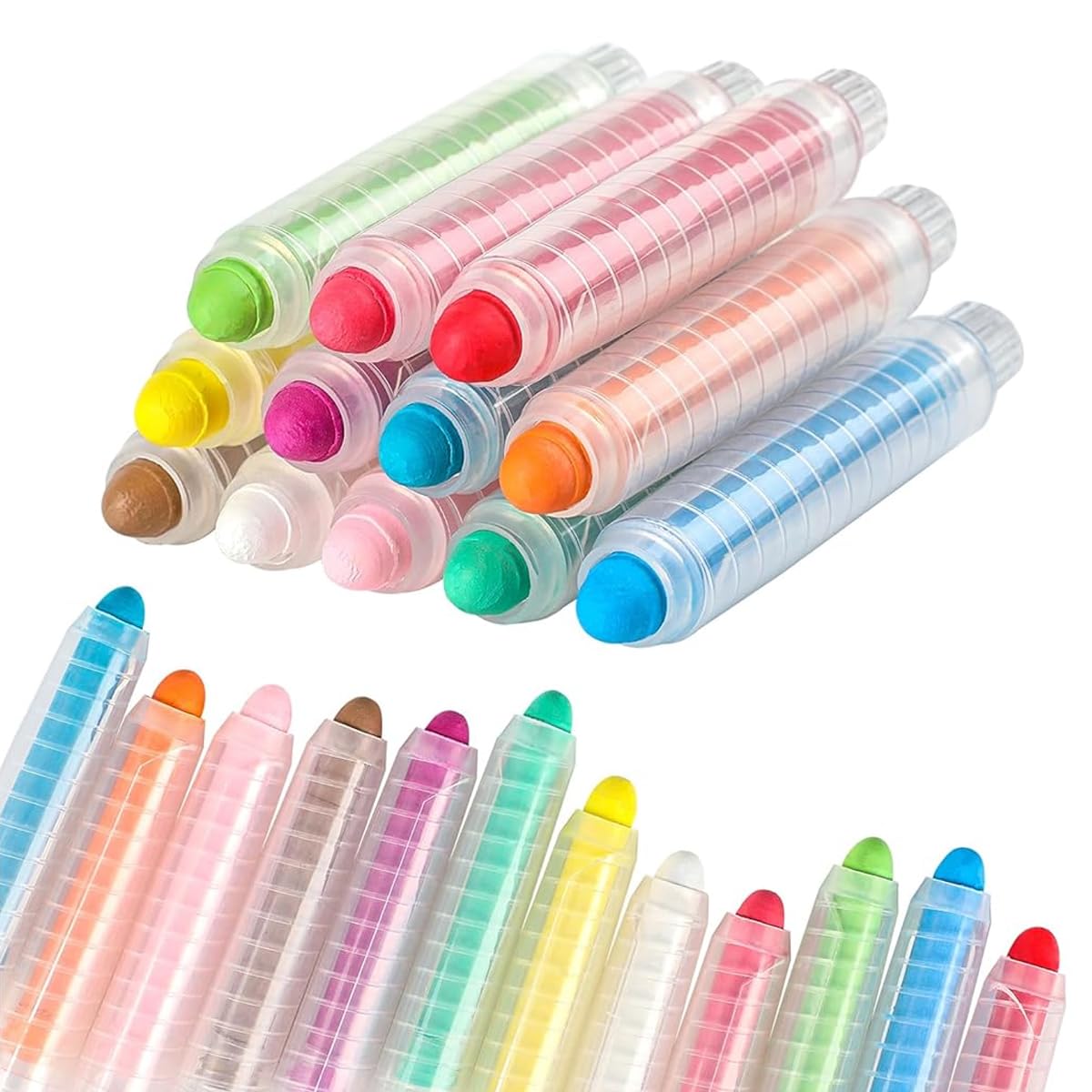 Climberty Chalk Pens for Kids with Dustless Erasable Ink and 12 Color Set | Art Markers