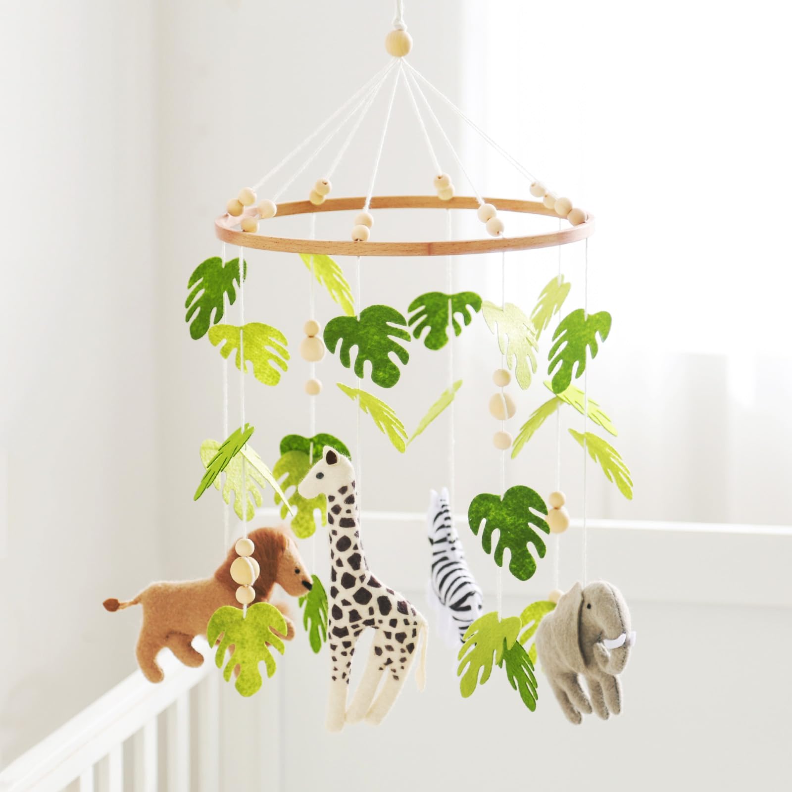 SNOWIE SOFT® Baby Mobile for Crib Safari Nursery Mobile Handmade Jungle