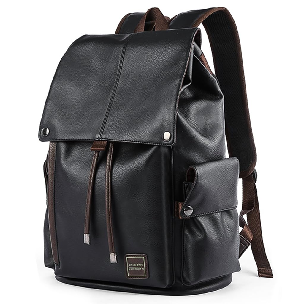 GUSTAVE Laptop Backpack for Business and Travel with 15.6‑Inch Storage | Sleek PU Black